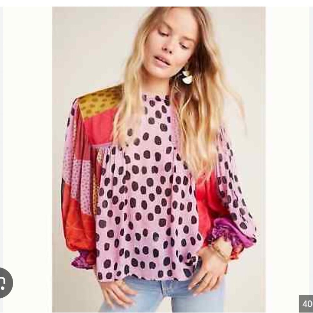 Anthropologie Bl-nk Miranda Peasant Blouse Size Small EUC